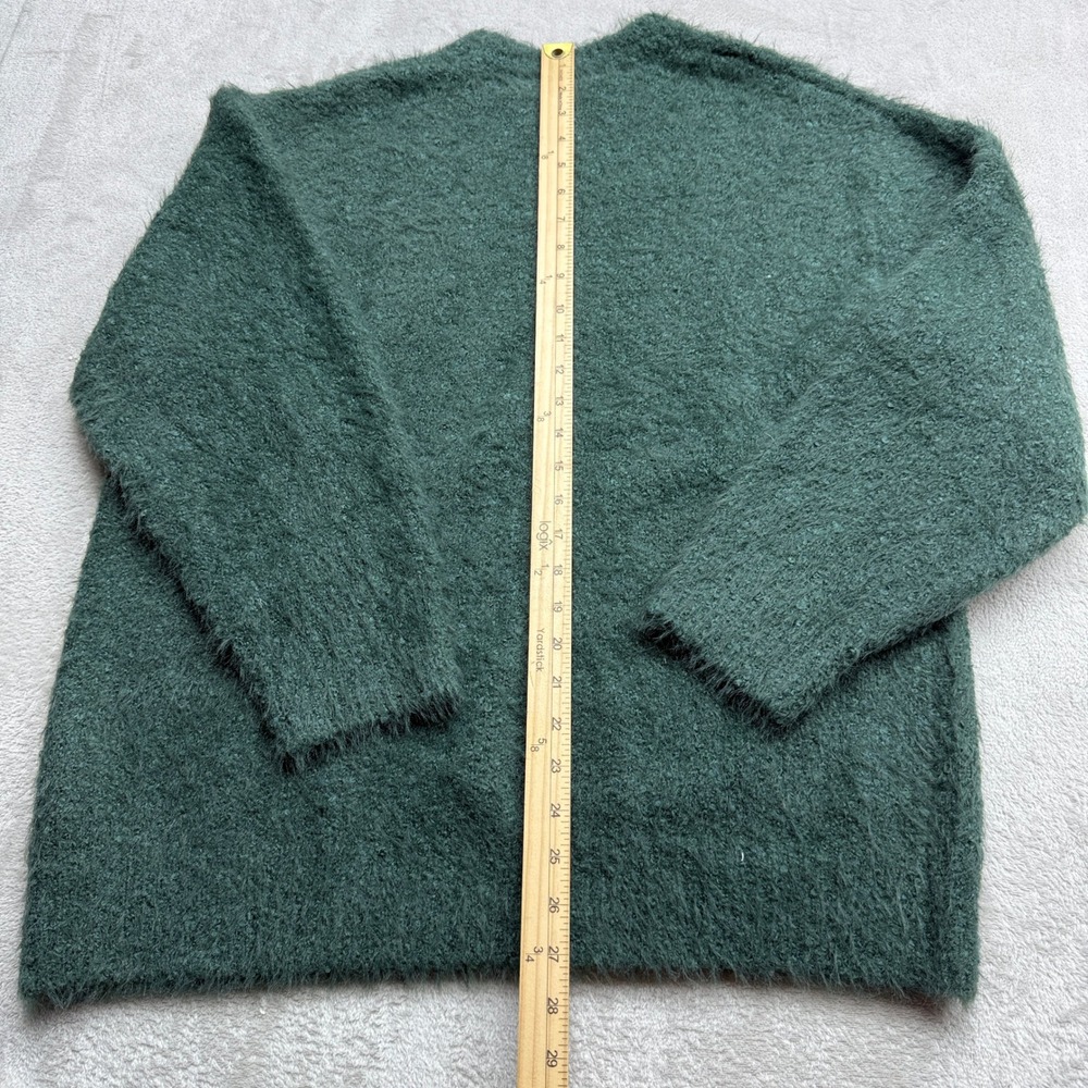 Marine Layer Teddy Eyelash Crewneck Sweater Womens Large Green Gables Fuzzy Wool - Picture 6 of 8